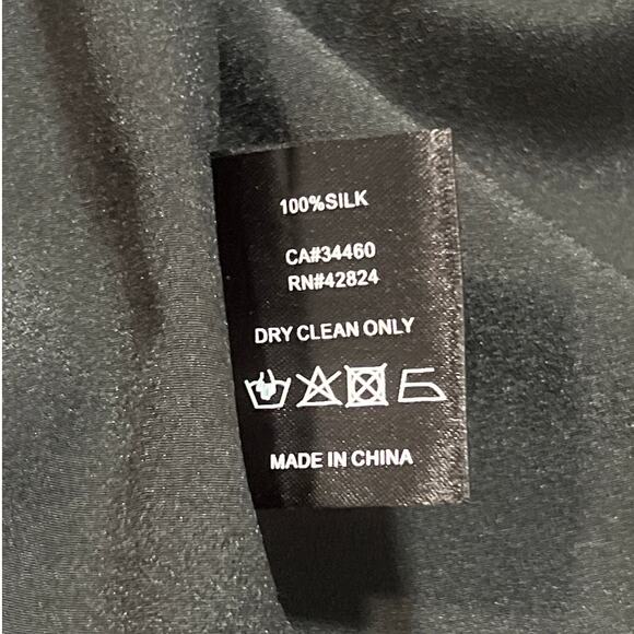 Veda 100% Silk Open Tie Front Duster Eye AOP Print Size Medium Goth Grunge Top - Picture 6 of 9